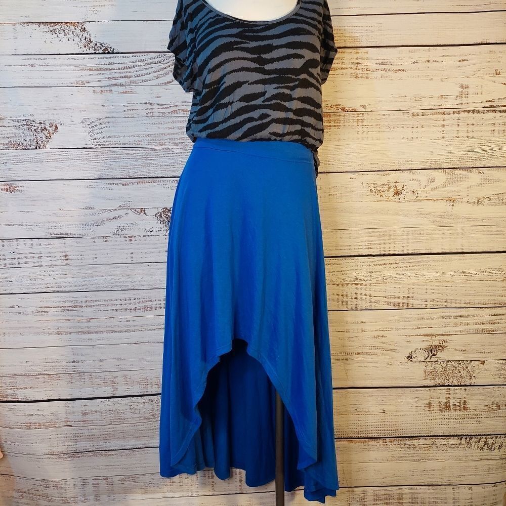 Woman's High-Low Blue Skirt sz Small - Picture 3 of 10